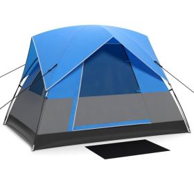 Outdoor 2 - 3 person Camping Tent with Carry Bag for Camping Hiking Traveling - Blue & Green (Type: Tent, Color: Blue)