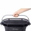 Oval Cast Iron Grill Outdoor, Portable Charcoal Grill and Tabletop Cast Iron Skillet - 100% Cast Iron, Enameled, Durable, Small Charcoal Grill