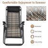 2 Pieces Folding Patio Rattan Zero Gravity Lounge Chair
