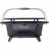 Oval Cast Iron Grill Outdoor, Portable Charcoal Grill and Tabletop Cast Iron Skillet - 100% Cast Iron, Enameled, Durable, Small Charcoal Grill
